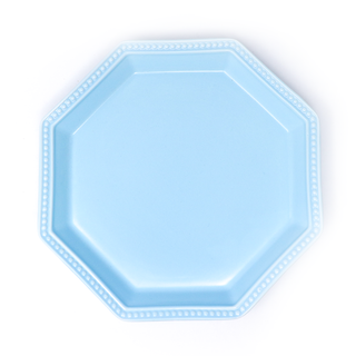 BLUE HEXAGONAL CERAMIC PLATE