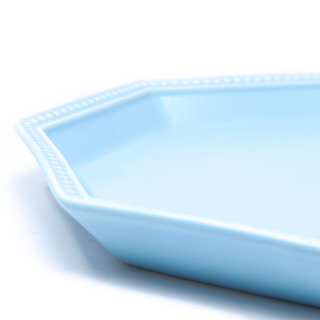 BLUE HEXAGONAL CERAMIC PLATE