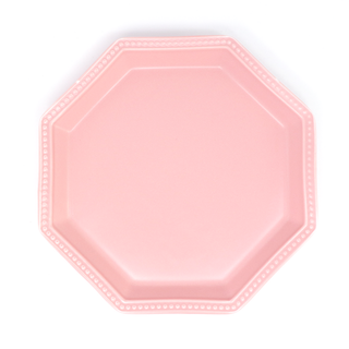 Pink Hexagonal Ceramic Plate