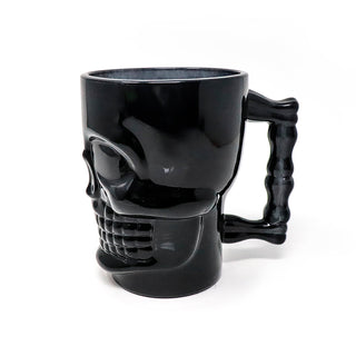 Black Skull Glass Mug