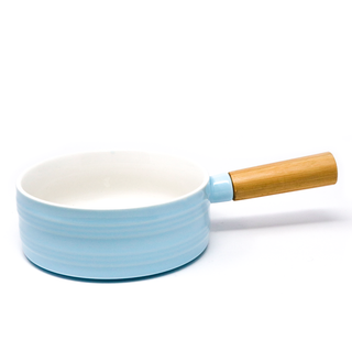 BLUE CERAMIC BOWL WITH HANDLE