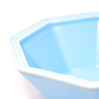 Blue Hexagonal Ceramic Bowl