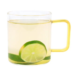 Clear Mug with Yellow Handle