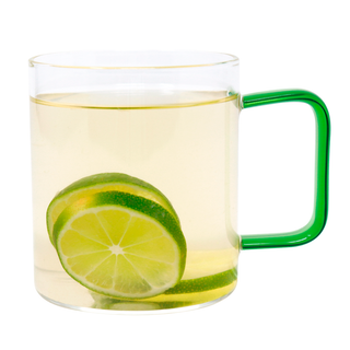 Clear Mug with Green Handle