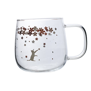 Floral Cat Transparent Mug