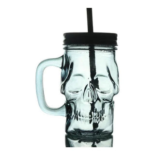 Skull Glass with Straw