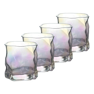 Set of 4 Iridescent Electroplated Glasses - 10.1 oz