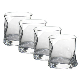 Set of 4 Transparent Electroplated Glasses - 10.1 oz