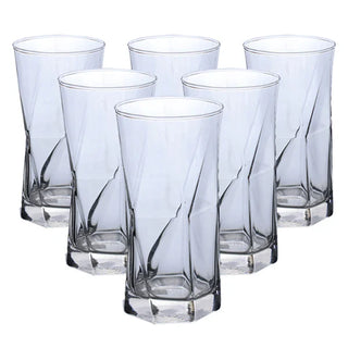 Set of 6 Transparent Crystal Beer Glasses - 15.6 oz