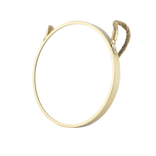 Round Wall Mirror Gold Plastic Frame 30CM in Diameter With Hanging Rope