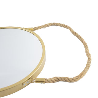 Round Wall Mirror Gold Plastic Frame 30CM in Diameter With Hanging Rope