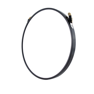 Round Wall Mirror Black Plastic Frame 40cm in Diameter With Hanging Rope