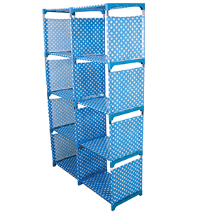 Blue Double Column Bookcase