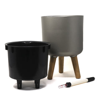 Light Gray Small Flowerpot With Hydration System