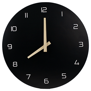 Black and Wooden Wall Clock