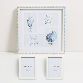Set of Minimalist Multi-Photo Frames Gray and Cream