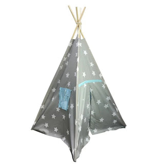 Gray and Aqua Blue Kids Teepee