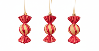 Set of 3 Candy-Shaped Christmas Ornaments – Festive and Colorful Holiday Decorations