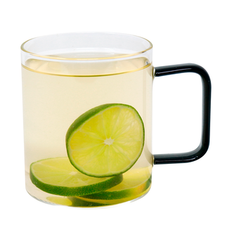 Clear Mug with Black Handle