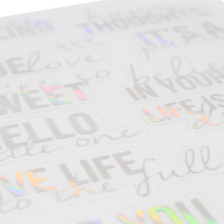 Metallic Phrases Sticker Set